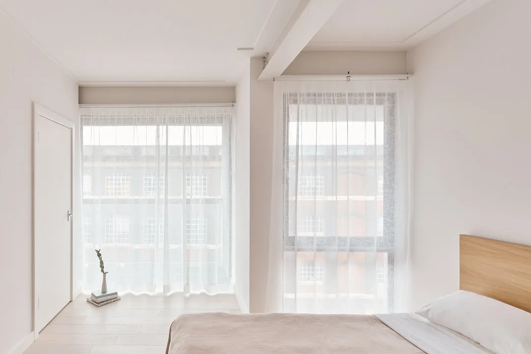 Minimalist biophilic Japandi bedroom design